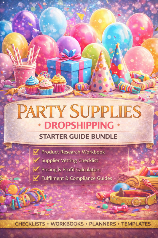 Party Supplies Dropshipping Starter Guide Bundle Book