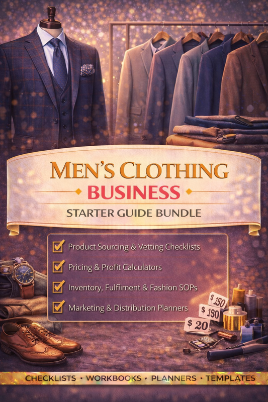 Men’s Clothing Business Starter Guide Bundle Book